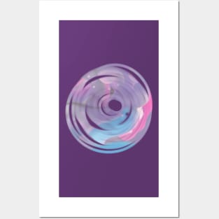 Purple and pink Pastel paint abstract galaxy Posters and Art